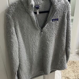 Patagonia Light Gray Sherpa Fleece Jacket